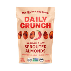 Daily Crunch - Nashville Hot Sprouted Almonds, 5 Oz | Pack of 6