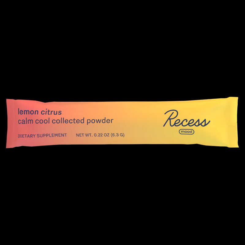 Recess - Lemon Citrus Mood Stick Power Packet, 0.22 Oz | Pack of 10