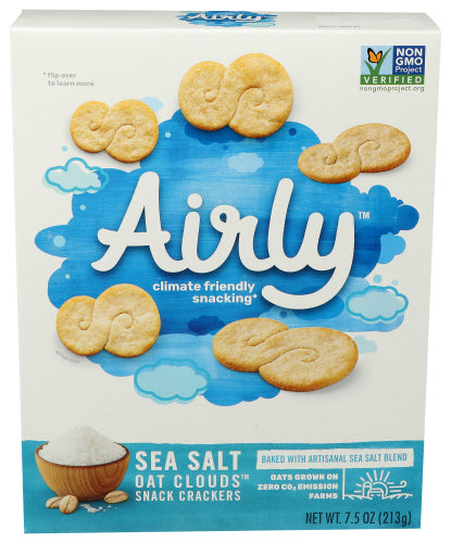 AIRLY - Crackers Sea Salt Oat, 7.5 oz | Pack of 6