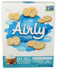 AIRLY - Crackers Sea Salt Oat, 7.5 oz | Pack of 6