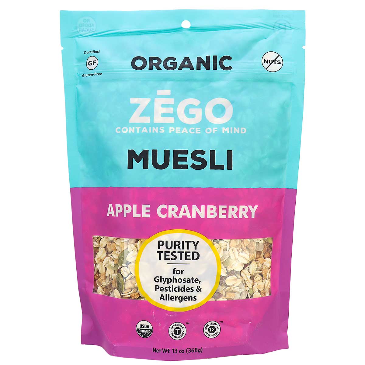 Zego - Muesli Apple Cranberry Organic , 13 oz | Pack of 5