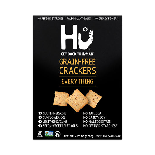 Hu - Grain-Free Crackers, Everything 4.25 oz | Pack of 6