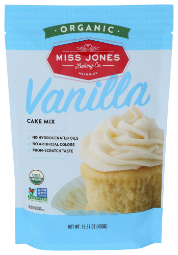 Miss Jones Baking - Organic Cake Mix Vanilla, 15.87 Oz | Pack of 6