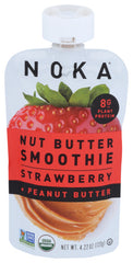 Noka - Strawberry Peanut Butter Nut Butter Smoothie, 4.22 Oz | Pack of 6