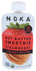 NOKA Nut Butter Organic anic Smoothie Pouches Strawberry Peanut Butter, 4.22 oz

 | Pack of 6