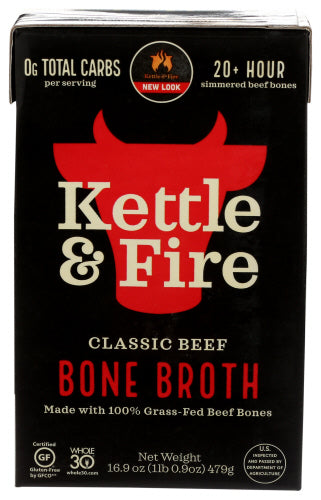 Kettle & Fire - Bone Broth Beef, 16.2 Fl Oz | Pack of 6