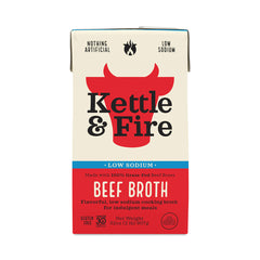 Kettle & Fire - Low Sodium Cooking Broth Beef, 32 Fl Oz | Pack of 6