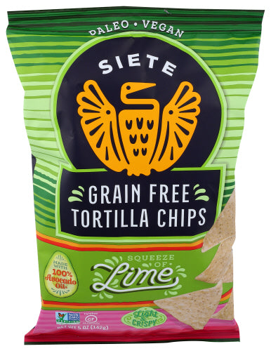 Siete - Lime Tortilla Chips, 5 oz  | Pack of 12