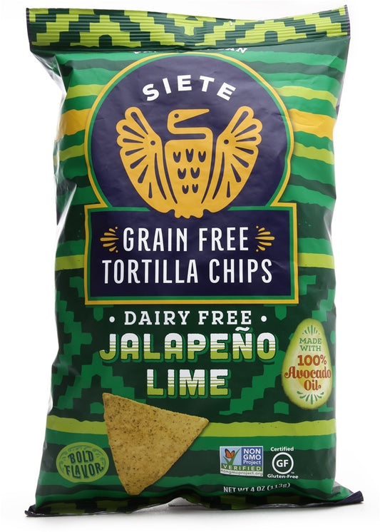 Siete - Chip Tortilla Jalpno Lime, 4 oz | Pack of 6