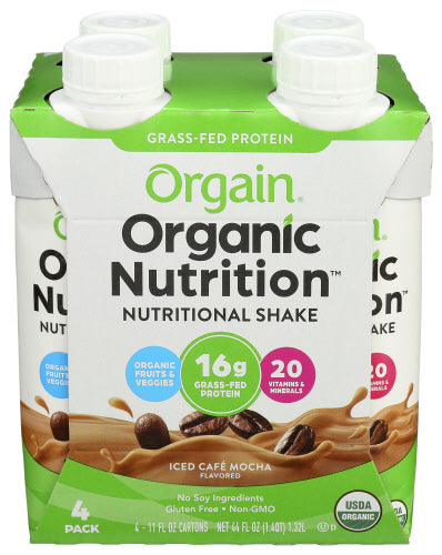 Orgain - Nutritional Shake - Iced Cafe Mocha, 4pk | Pack of 3