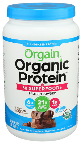 Orgain - Organic Creamy Chocolate Fudge Plant Based Protein and Superfoods Powder, 2.02lb