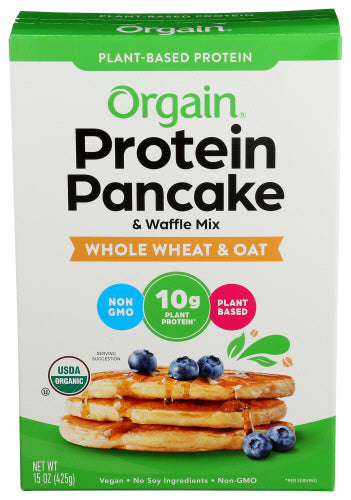 Orgain - Whole Wheat & Oat Protein Pancake & Waffle Mix, 15oz | Pack of 6