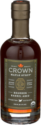 Crown Maple - Organic Bourbon Barrel Aged Maple Syrup, 8.5 oz | Pack of 8