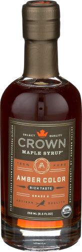 CROWN MAPLE - Amber Color Maple Syrup, 8.5 FO | Pack of 8