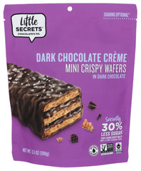 Little Secrets - Mini Crispy Wafers Dark Chocolate with Sea Salt, 3.5 Oz | Pack of 6