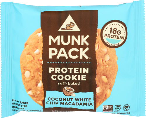Munk Pack - Macadamia Coconut White Chocolate Protein Cookie, 2.96 Oz | Pack of 6