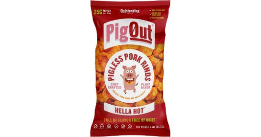 Pigout - Vegan Pork Rind Hot, 3.5 oz | Pack of 12