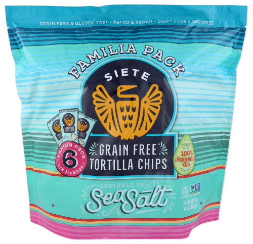 SIETE - Sea Salt Grain Free Tortilla Chips 6Pack, 6 oz | Pack of 6