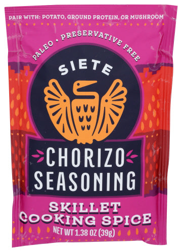 Siete - Chorizo Seasoning, 1.29oz | Pack of 12