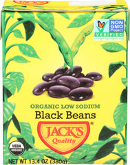 Jack's Quality - Organic Black Beans, Low Sodium, 13.4 Oz | Pack of 8