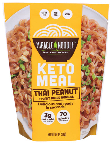 MIRACLE NOODLE - Thai Peanut Keto Meal, 9.2 Oz | Pack of 6