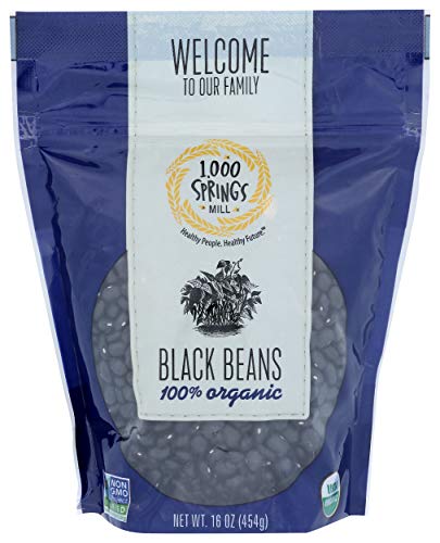 1000 Springs Mill - Black Beans , 16 OZ | Pack of 4