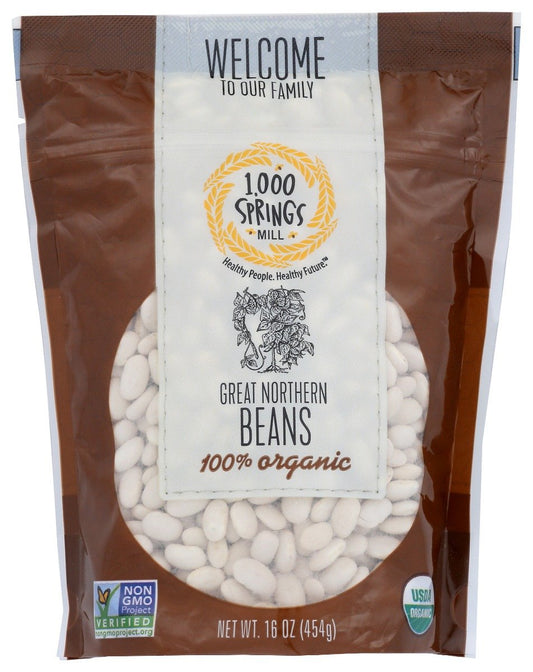 1000 Springs Mill - Great Northern Beans , 16 OZ | Pack of 4