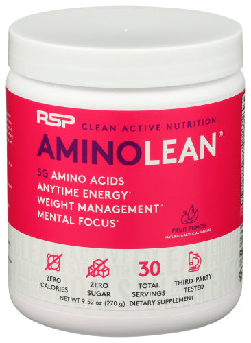 RSP Nutrition - AminoLean Pre Workout Powder Fruit Punch 9.52 oz