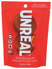 Unreal - Dark Chocolate Peanut Butter Cups, 4 Oz | Pack of 6