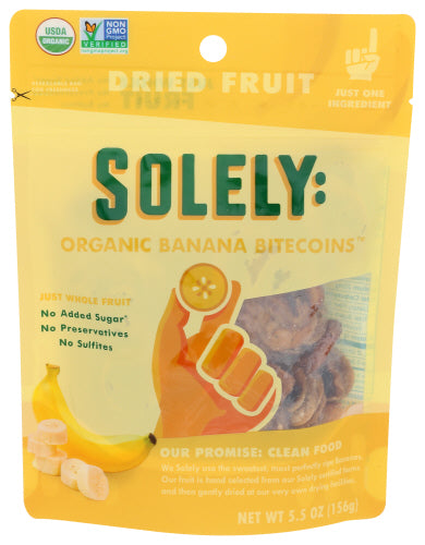 Solely - Fruit Dried Banana Organic , 5.5 oz | Pack of 6