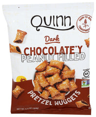 Quinn - Foods Filled Pretzel Nuggets Dark Chocolatey Peanut, 6.5 Oz | Pack of 8