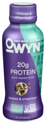 OWYN - Cookies N Cream Vegan Protein Shake, 12 Fl Oz | Pack of 12