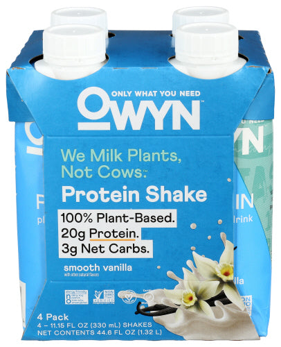 OWYN - Protein Shake Smooth Vanilla 4 Pack, 44.6 Fl Oz