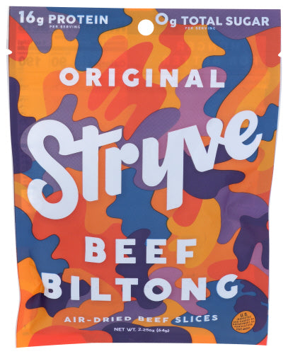 Stryve - Original Sliced Beef Biltong Protein Snacks, 2.25 Oz | Pack of 12