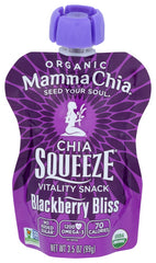 MammaChia - Blackberry Bliss Chia Squeeze, 3.5 Oz | Pack of 16