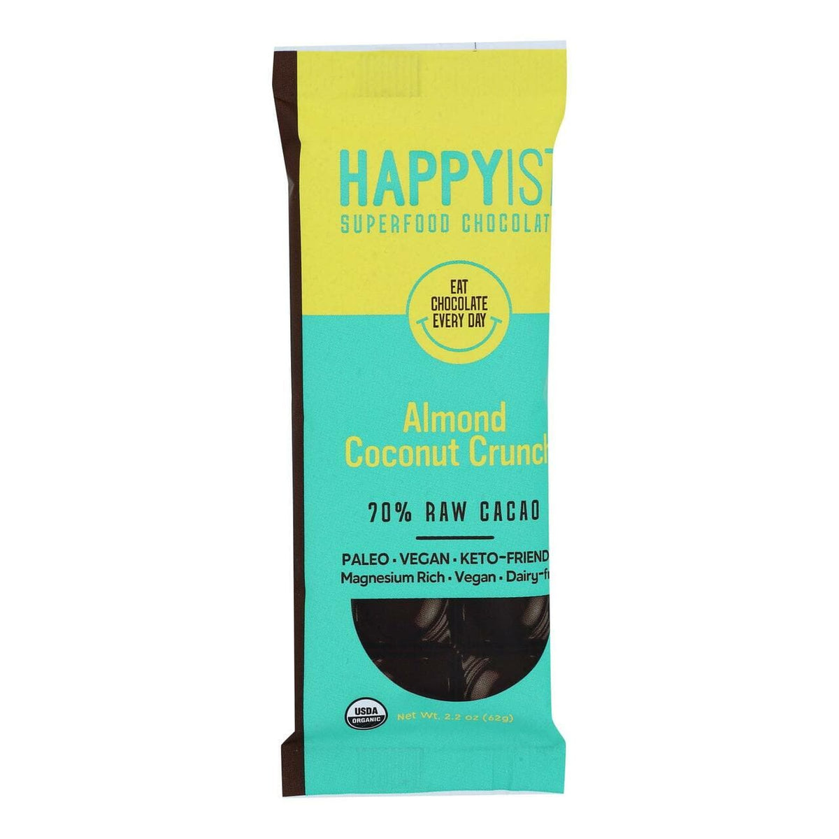 Happyist - Chocolate Bar Almond Coconut Crunch - 2.2 oz
 | Pack of 12