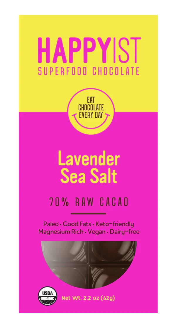 HAPPYIST Chocolate Bar Lavender Sea Salt, 2.2 OZ
 | Pack of 12