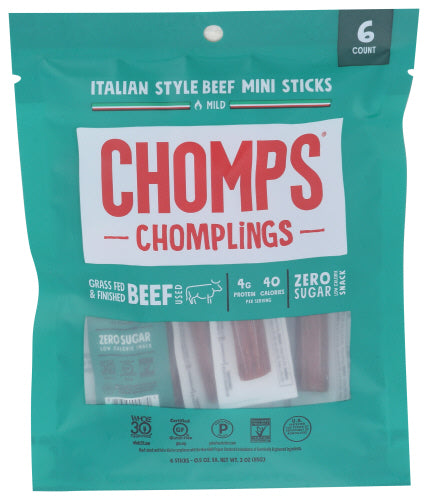 Chomps - Italian Style Beef Chomplings 6Ct, 3 Oz - Pack of 10