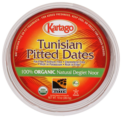 Kartago - Tunisian Pitted Dates Organic Deglet Noor, 10 Oz | Pack of 12