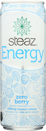 Steaz - Energy Drink, Zero Calorie Berry, 12 oz | Pack of 12