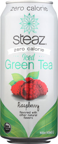 Steaz - Zero Calorie Raspberry, 16  Oz | Pack of 12