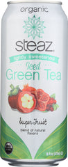 Steaz - Organic Lightly Sweetened Iced Green Tea, Super Fruit, 16Oz | Pack of 12