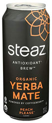 STEAZ - Organic Peach Please Yerba Mate, 16 FZ | Pack of 12