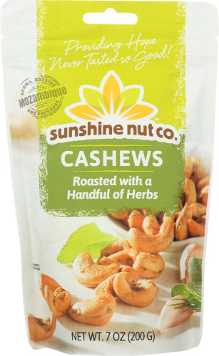 SUNSHINE NUT COMPANY - Cashews Herbed Roasted, 7 Oz | Pack of 6