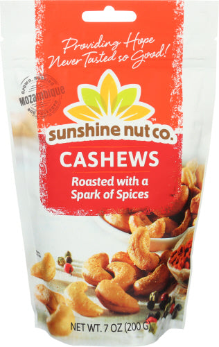 SUNSHINE NUT COMPANY - Cashews Spices Roasted, 7 Oz | Pack of 6