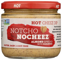 Notcho Nocheez - Almond Spread with Habanero Hot Cheese Dip 12 Oz - Pack of 6