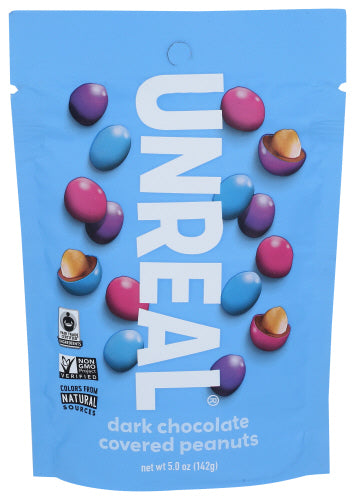 Unreal - Dark Chocolate Covered Peanut Gems, 5 OZ | Pack of 6