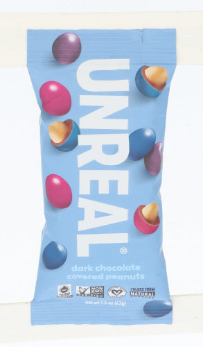 Unreal - Dark Chocolate Covered Peanuts Gems, 1.5 Oz | Pack of 12