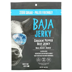 BAJA JERKY - Baja Beef Jerky Crackin Pepper,  2 Oz - Pack of 12