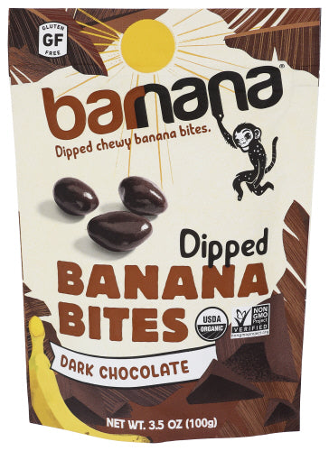 Barnana - Chewy Banana Bites Dark Chocolate, 3.5 Oz - Pack of 12